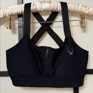Lucas Hugh London Torque Zip-Front Sports Bra Black High Support Activewear